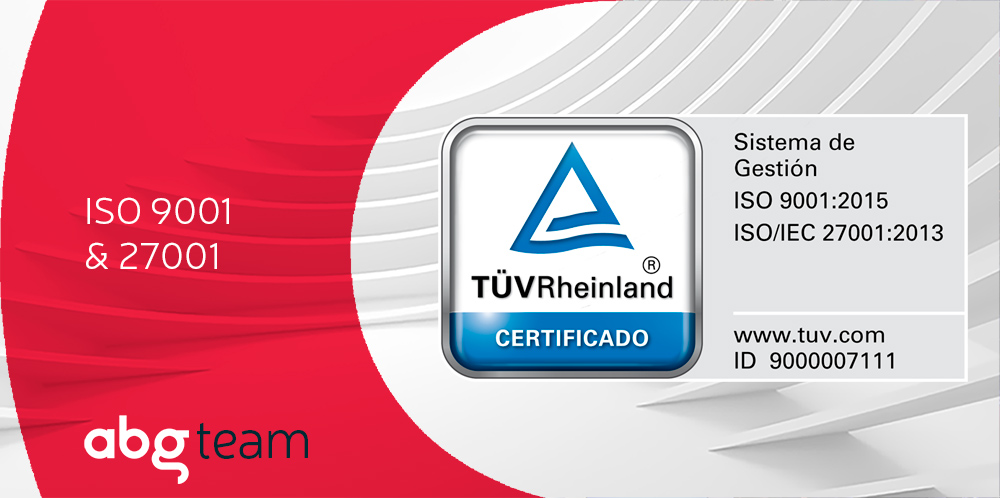 Los Sistemas de Gestión de Calidad y de Seguridad de la Información de ABG reciben las certificaciones ISO 9001 y 27001